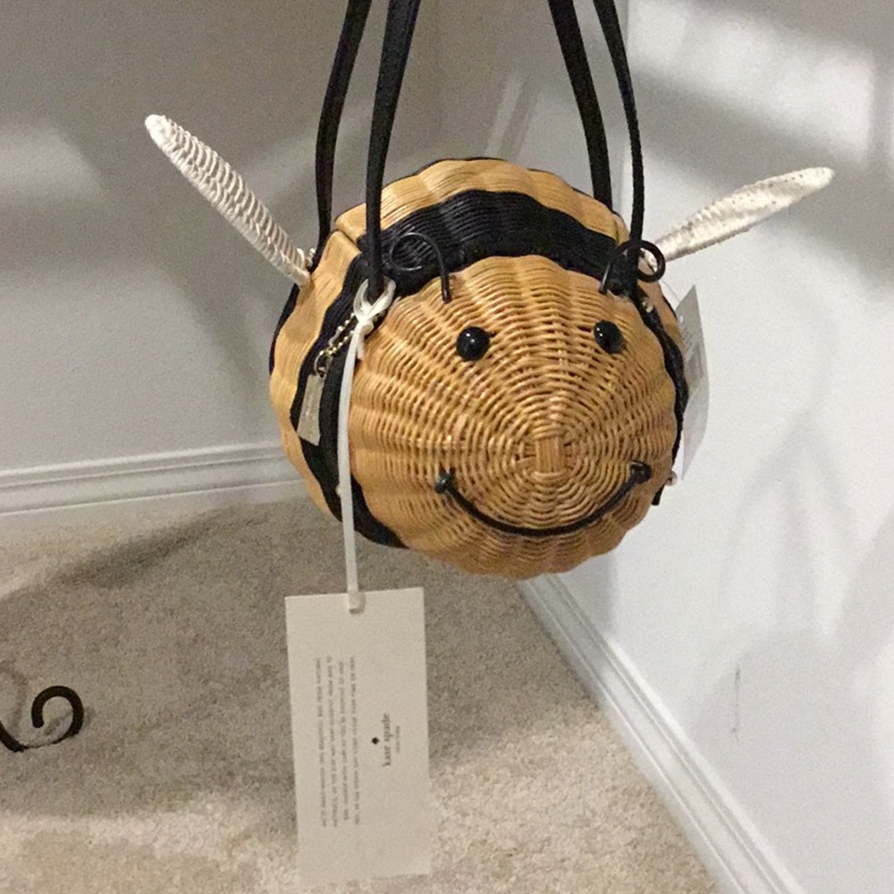 Kate Spade New York Bee Novelty Wicker Bag, new with tags - Picture 2 of 7